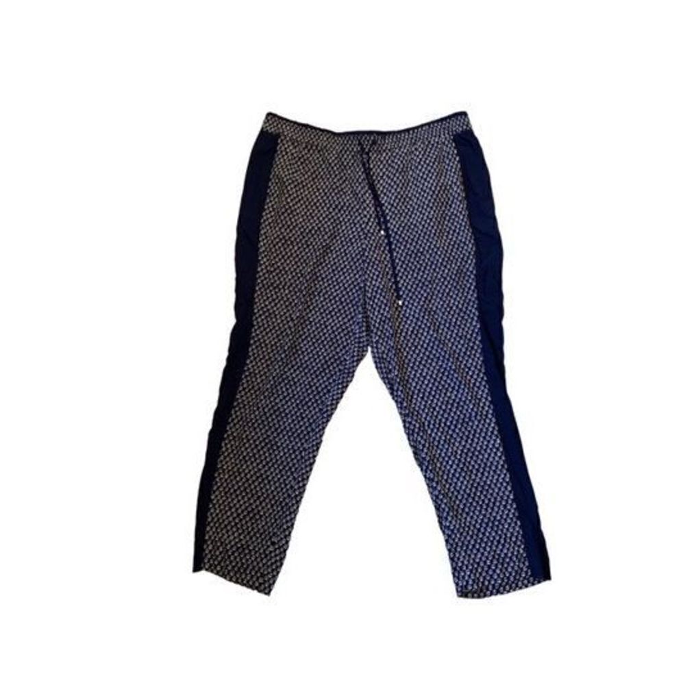 Cynthia Rowley Woman Pull On Indigo Blue Tie Waist Straight Leg Pants size 18W